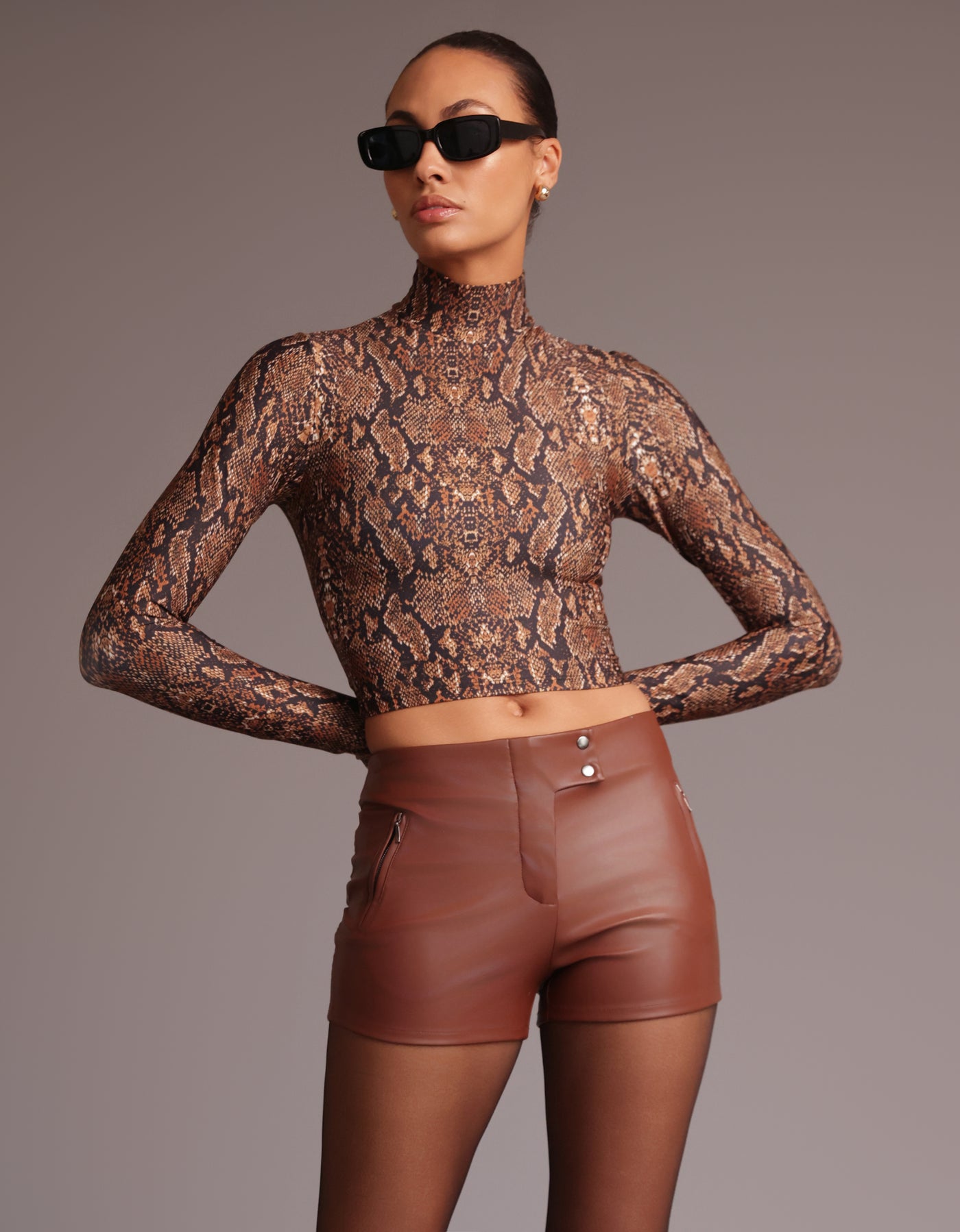 L/S MOCK NECK TOP [Desert Python]