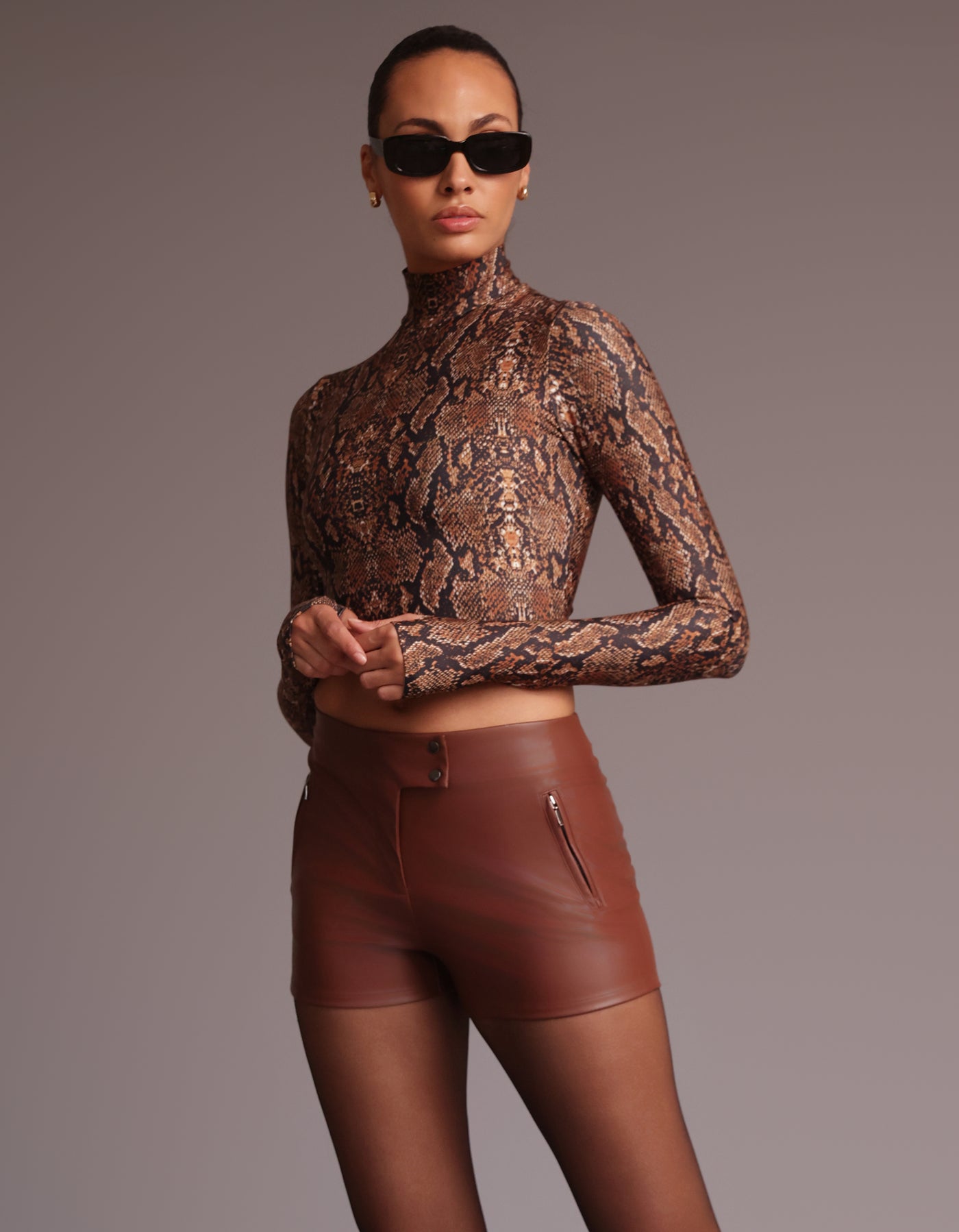 L/S MOCK NECK TOP [Desert Python]