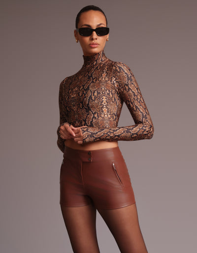 L/S MOCK NECK TOP [Desert Python]
