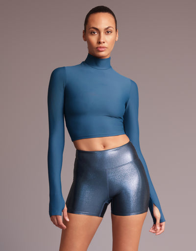 L/S MOCK NECK TOP [TEAL]