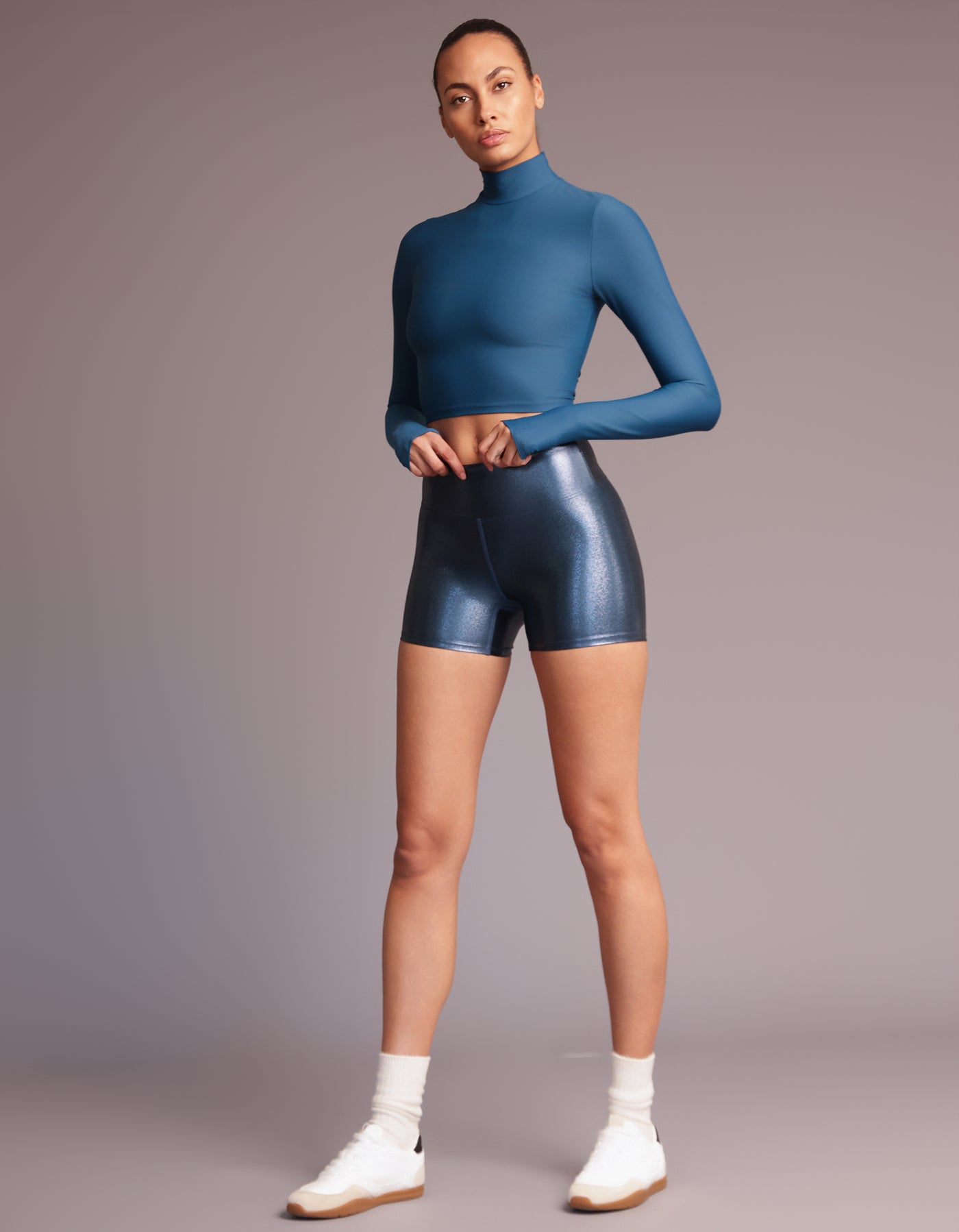 L/S MOCK NECK TOP [TEAL]