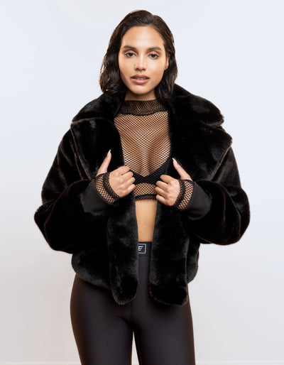 Fur Blazer Jacket [BLACK FUR]