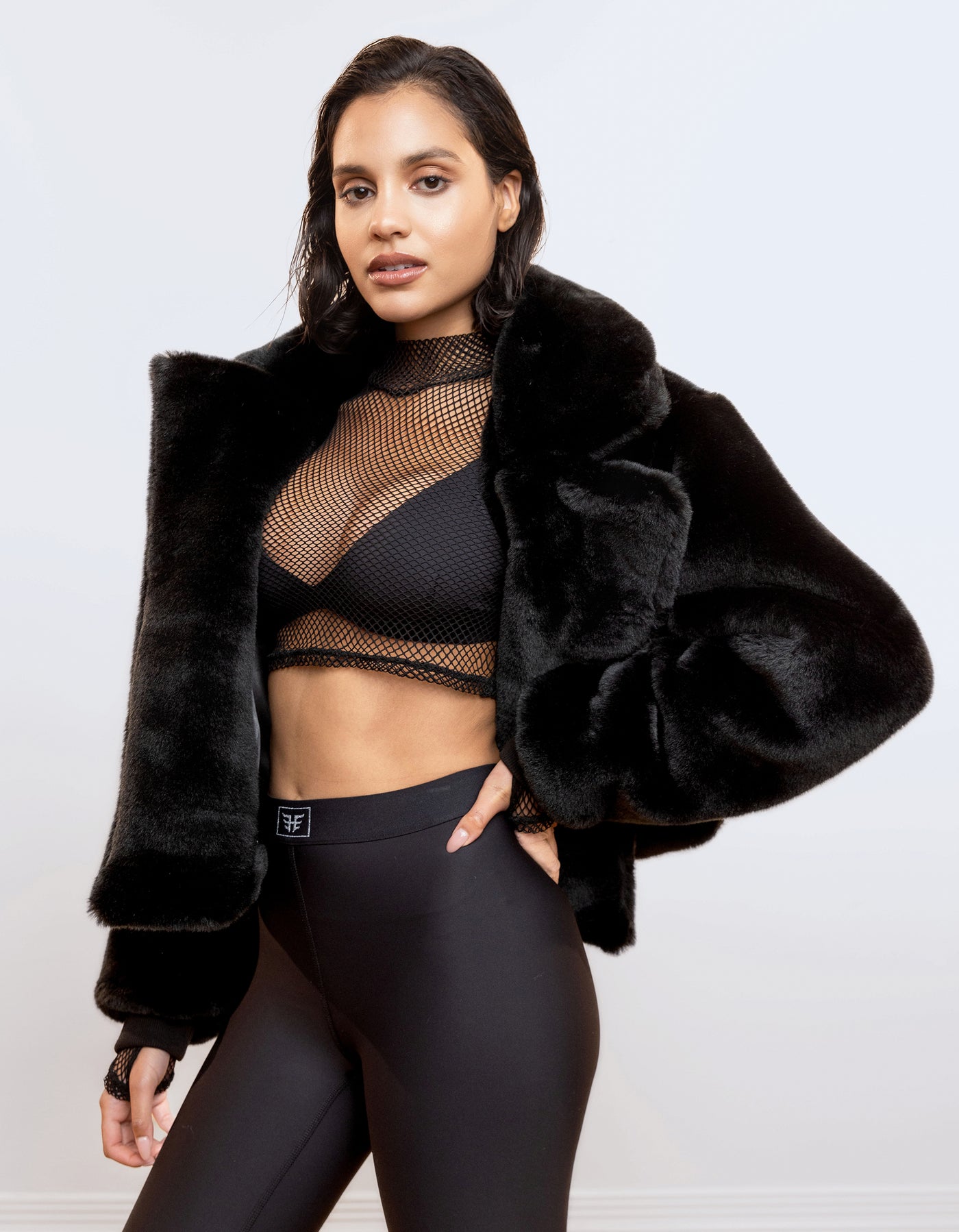 Fur Blazer Jacket [BLACK FUR]