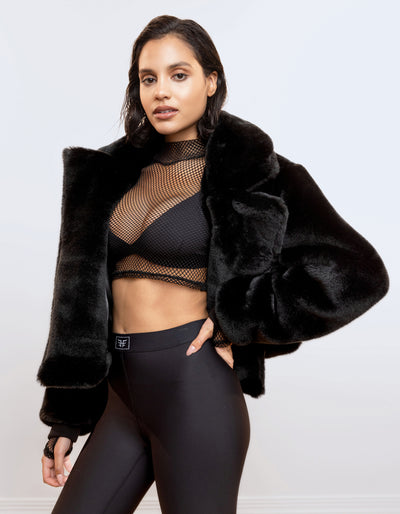 Fur Blazer Jacket [BLACK FUR]