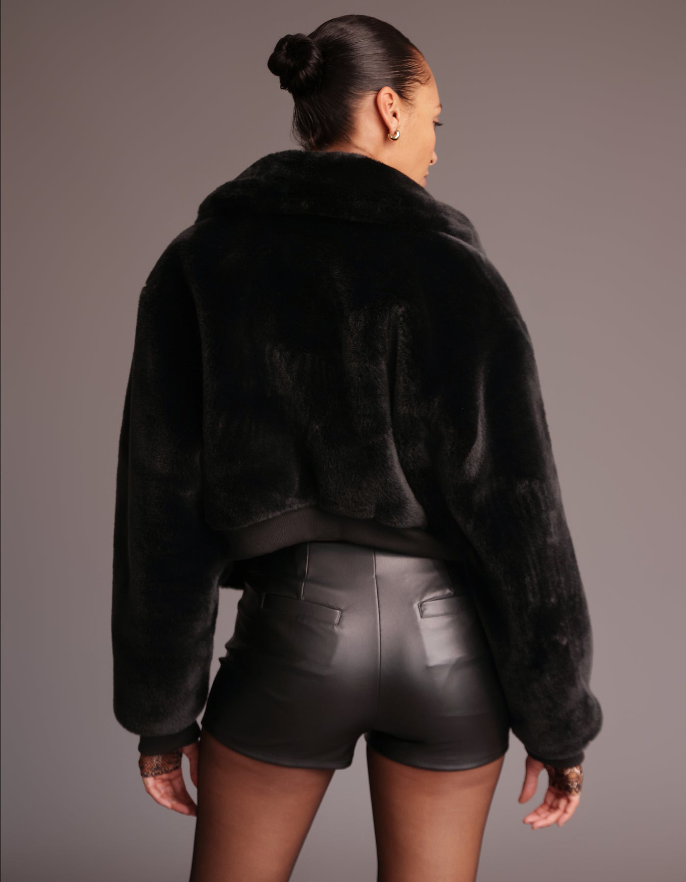 Fur Blazer Jacket [BLACK FUR]