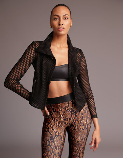 MESH BIKER JACKET [BLACK]