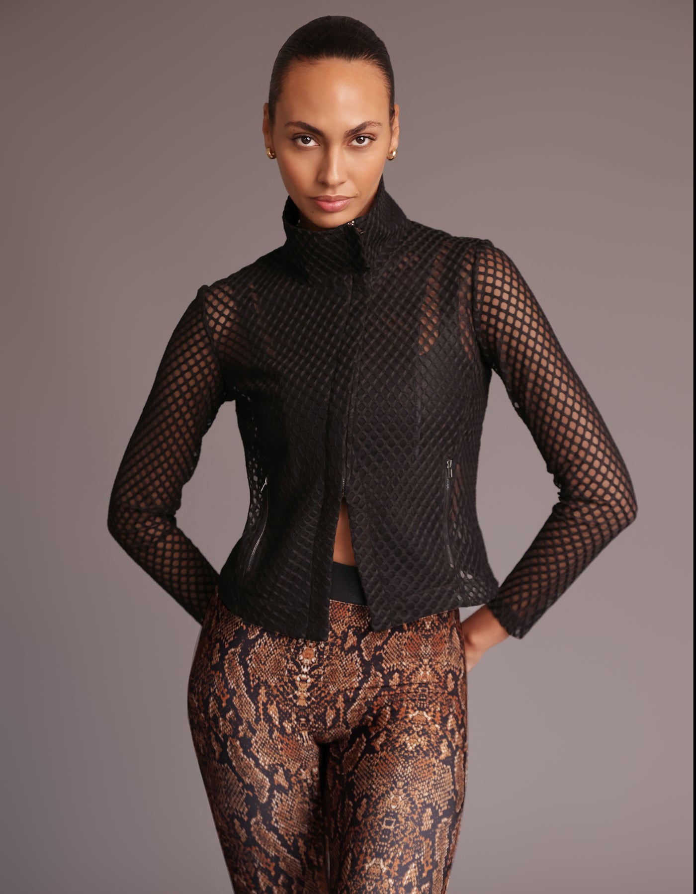 MESH BIKER JACKET [BLACK]