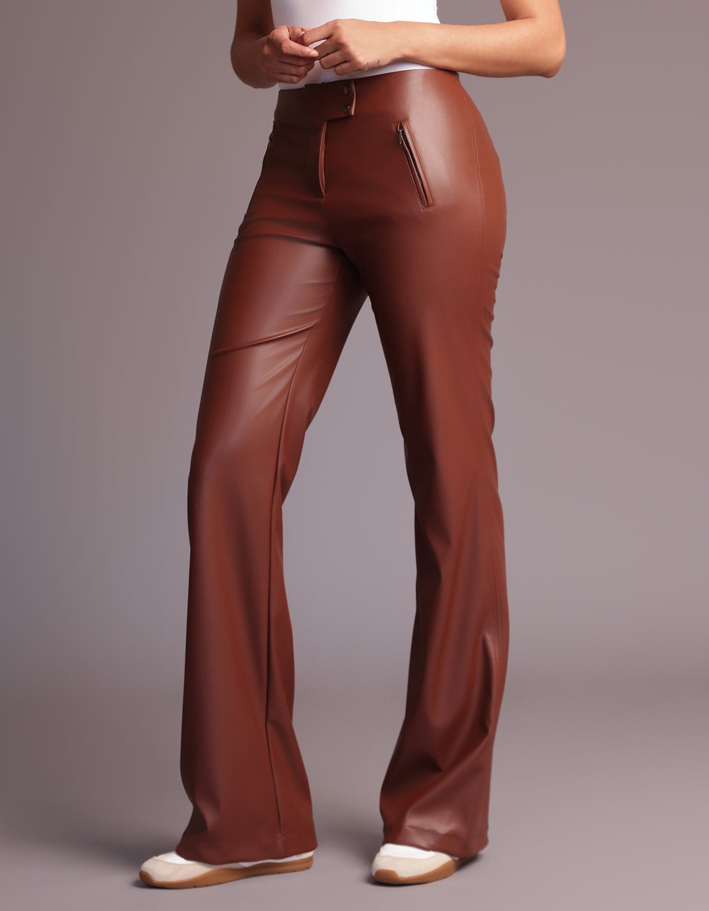 AIMEE LEATHER PANTS [Mocha]