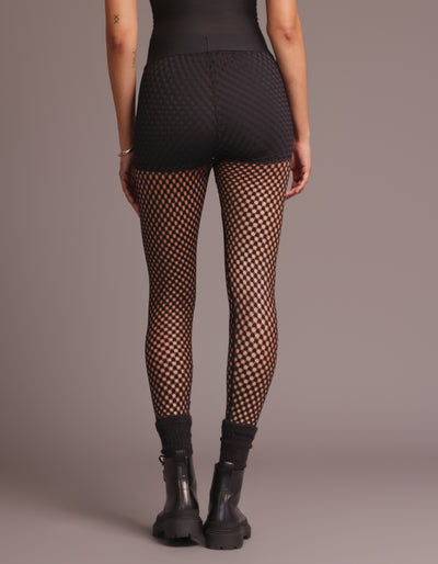 MESH LAYERED LEGGING [BLACK]